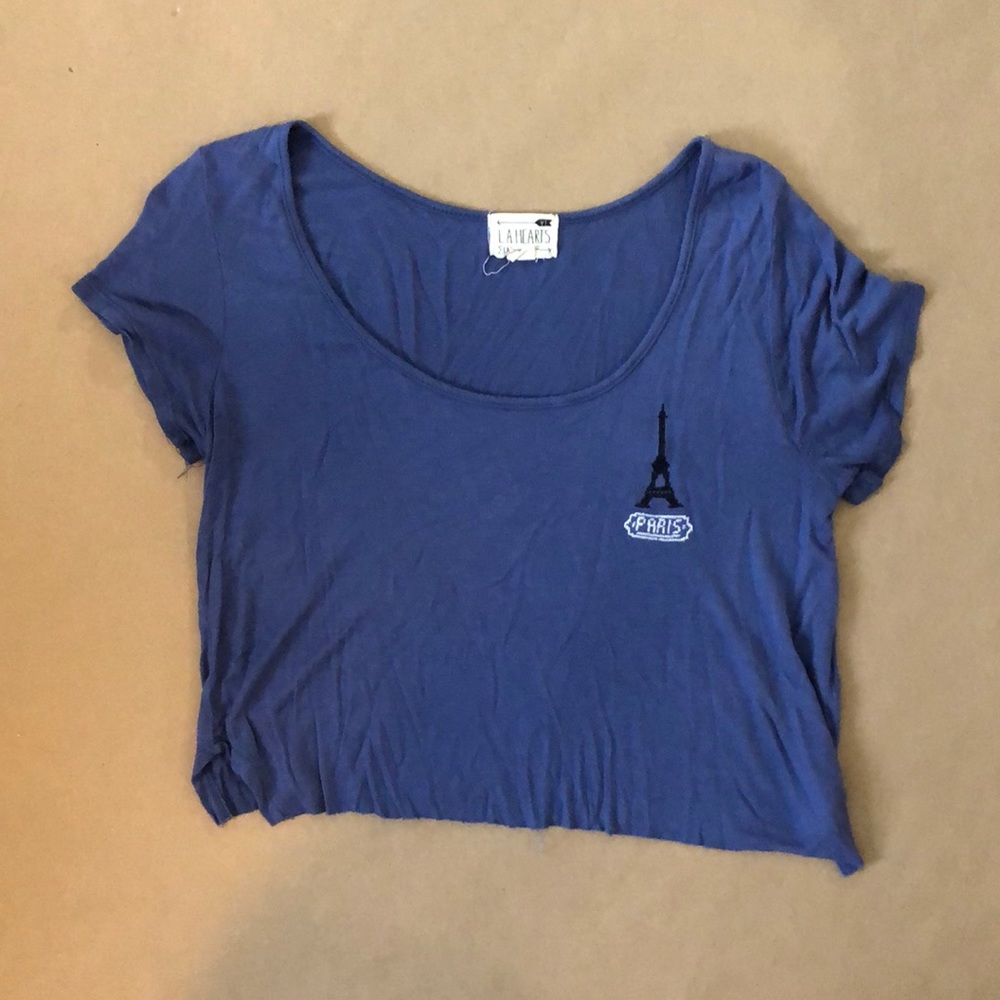 Blue Pac Sun cropped T-shirt